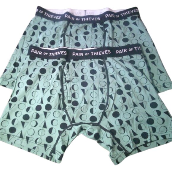Pair of Thieves Men's UltraLight Boxer Briefs Size Med Olive Green Lot of 2 NWOT - Picture 1 of 4